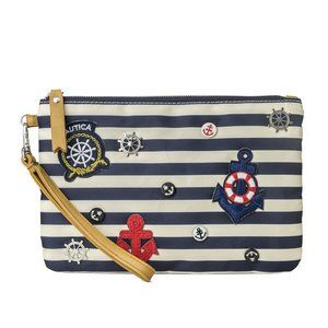 Nautica Precious Cargo Striped Wristlet Sz Small